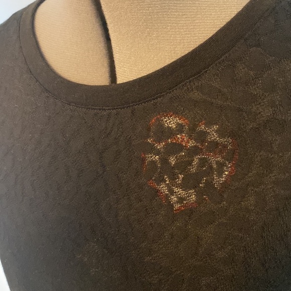 H&M Black Burnout Long Sleeved Black Top- Size Small - Picture 2 of 5